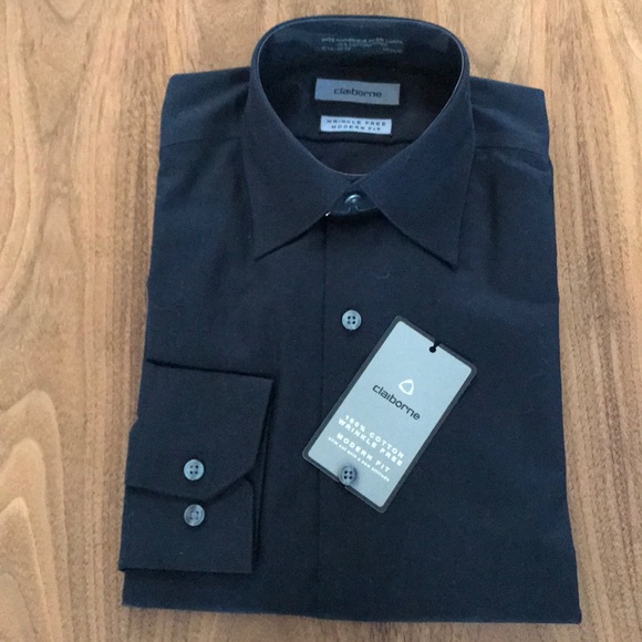 claiborne modern fit dress shirt CLAIBORNE MODERN FIT SLIM CUT MEN CASUAL DRESS LONG SLEEVE SHIRT